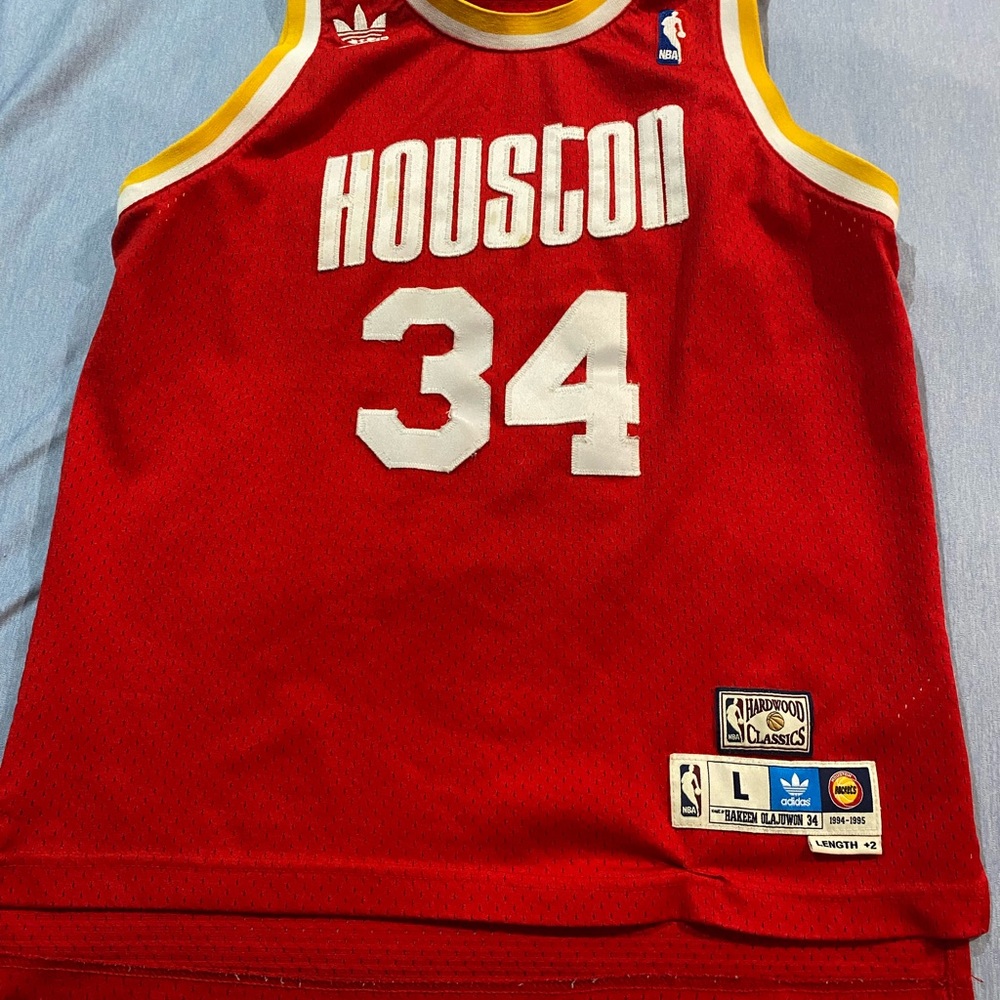 Adidas Houston Red Jersey with White and Gold Details